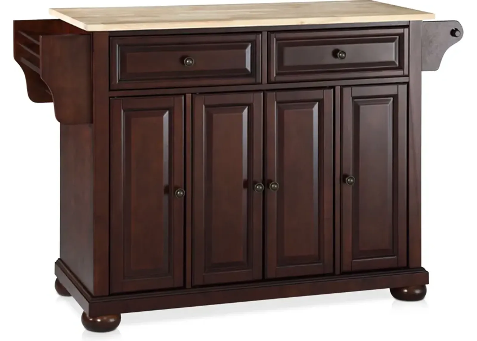 Alina Kitchen Island - Mahogany/Wood Top