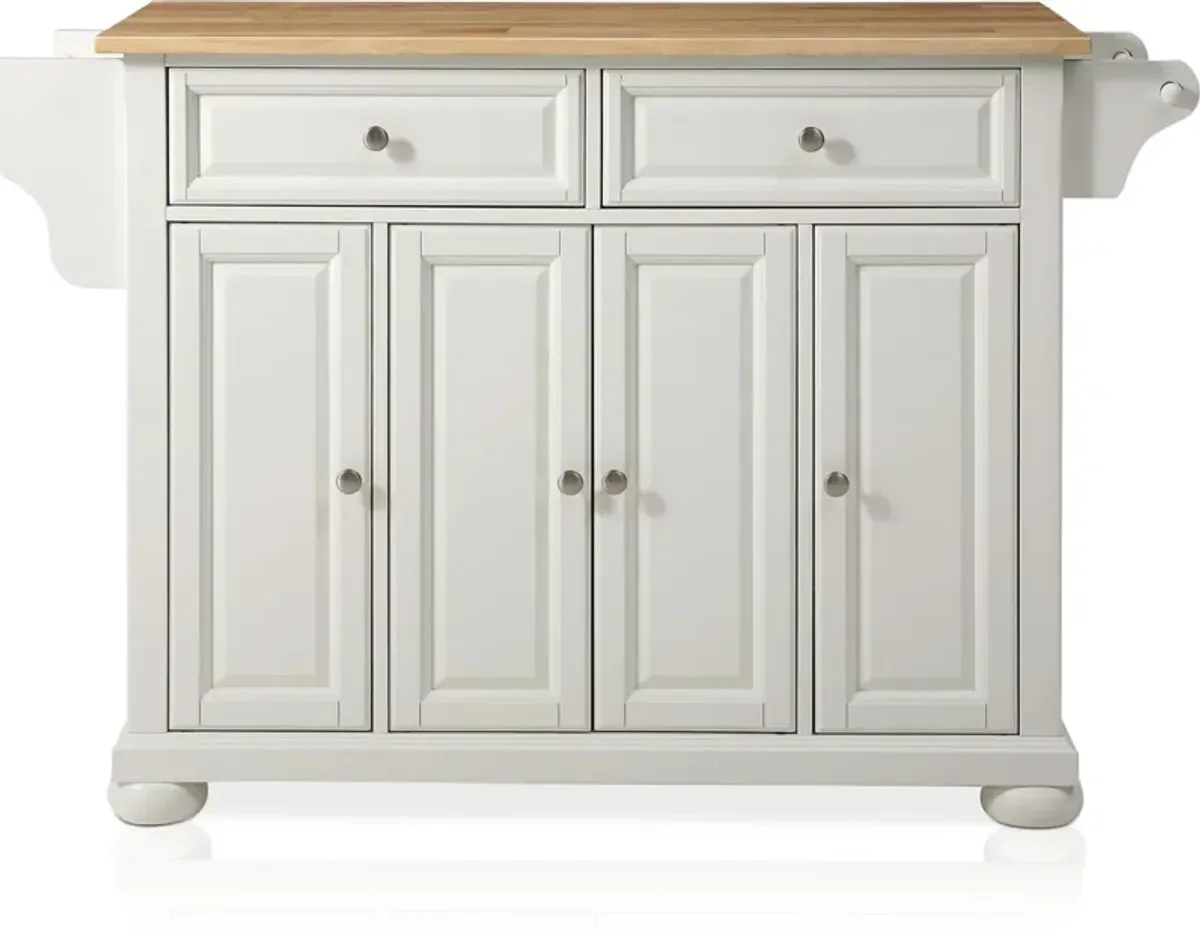 Alina Kitchen Island - White/Wood Top