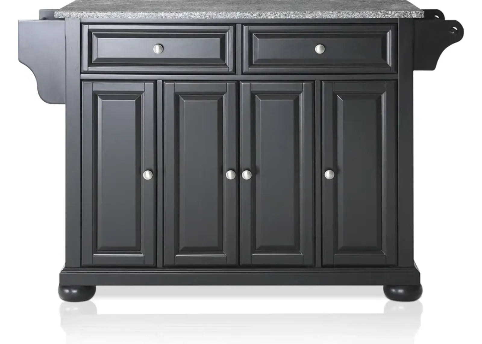 Alina Kitchen Island - Black/Gray Granite Top