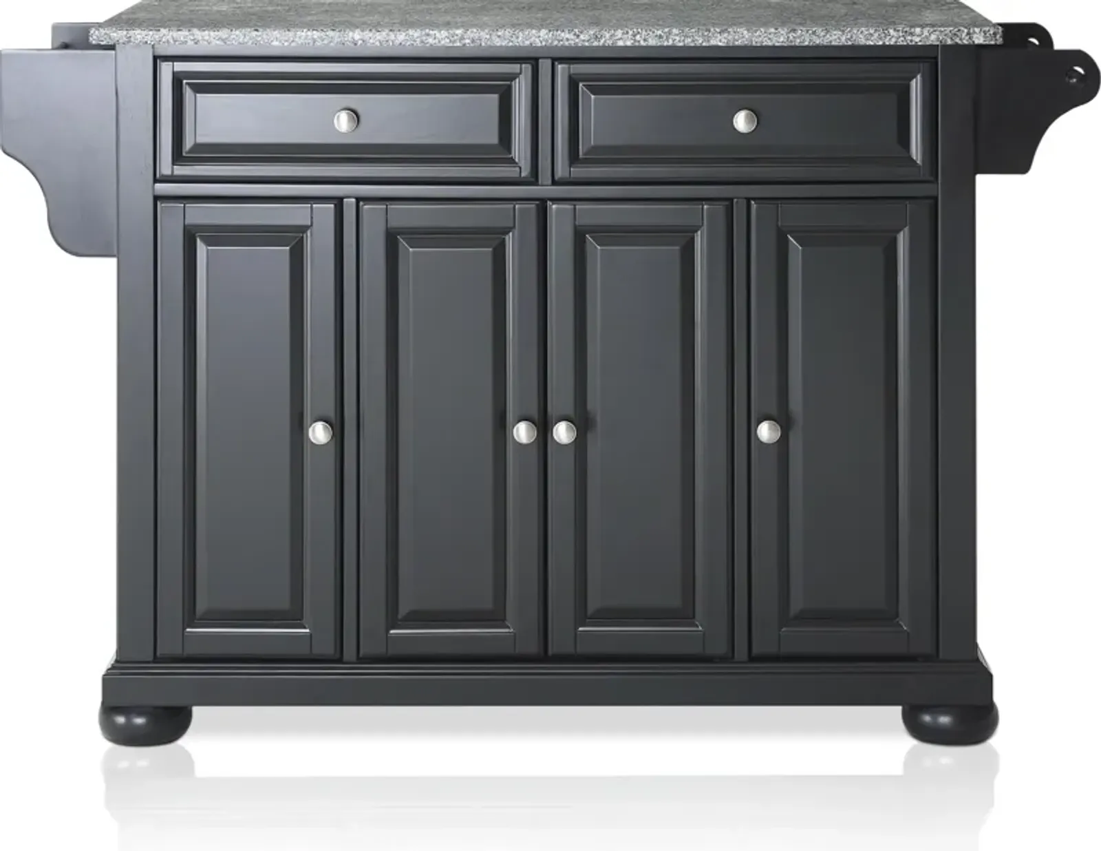 Alina Kitchen Island - Black/Gray Granite Top