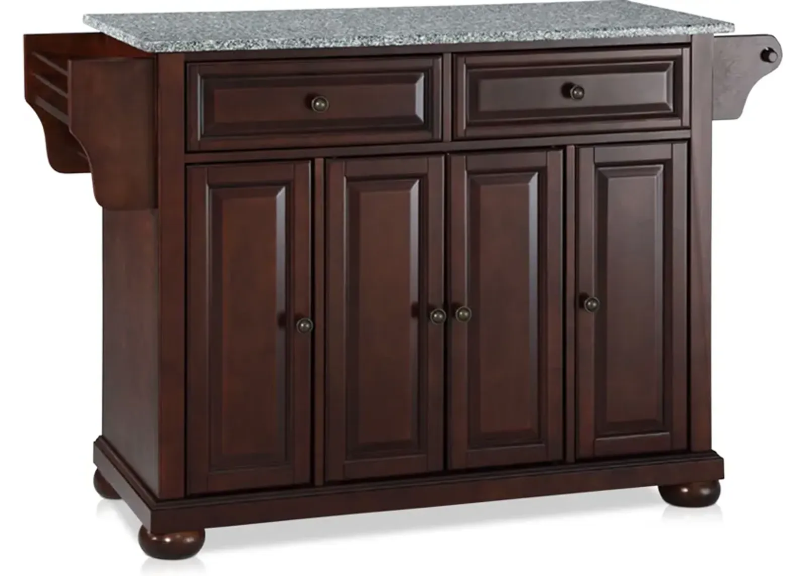 Alina Kitchen Island - Mahogany/Gray Granite Top