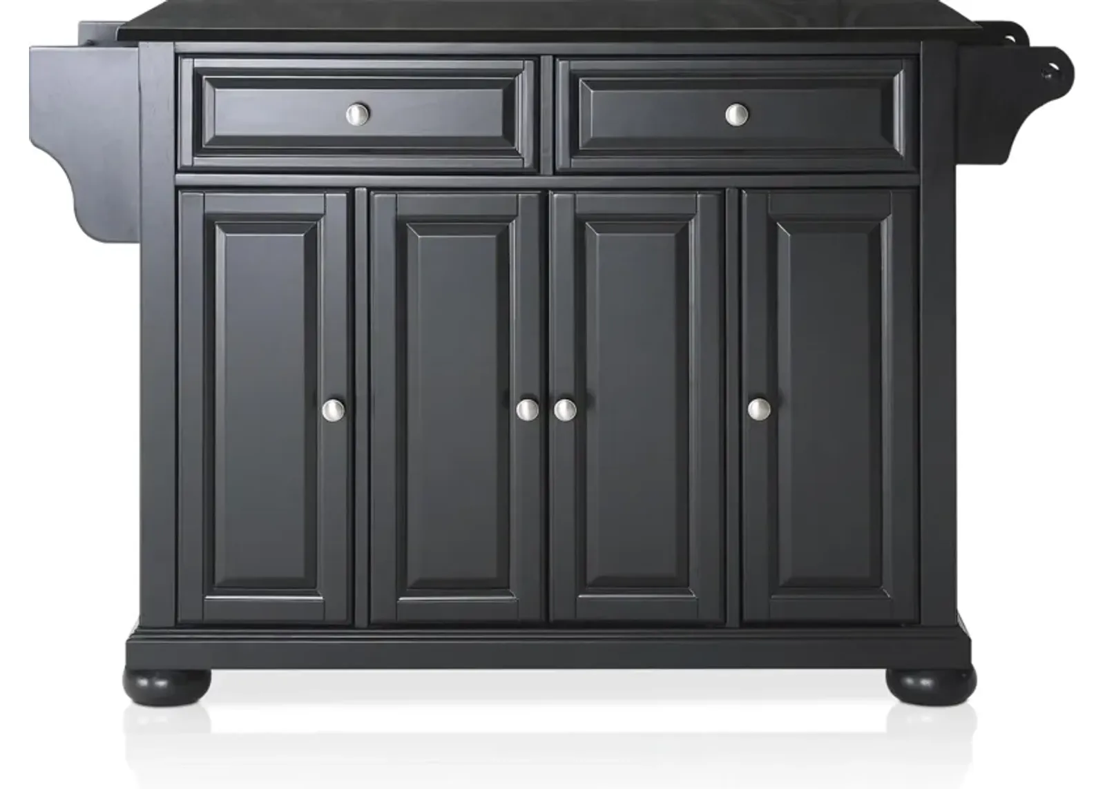 Alina Kitchen Island - Black/Black Granite Top