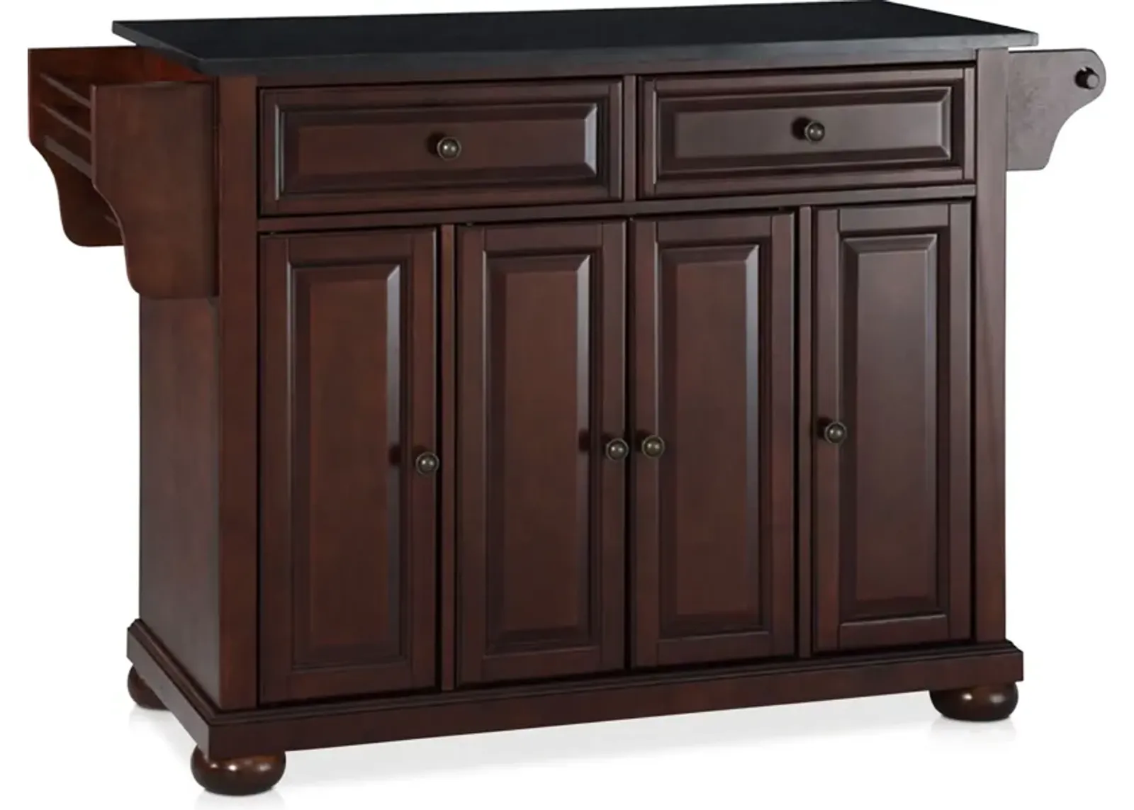 Alina Kitchen Island - Mahogany/Black Granite Top