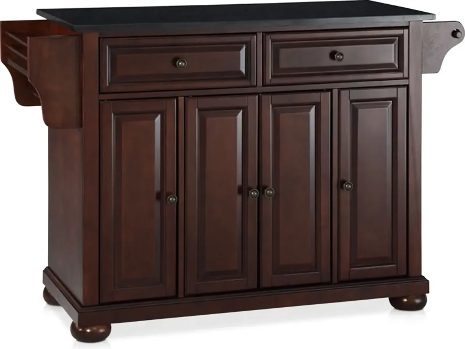 Alina Kitchen Island - Mahogany/Black Granite Top