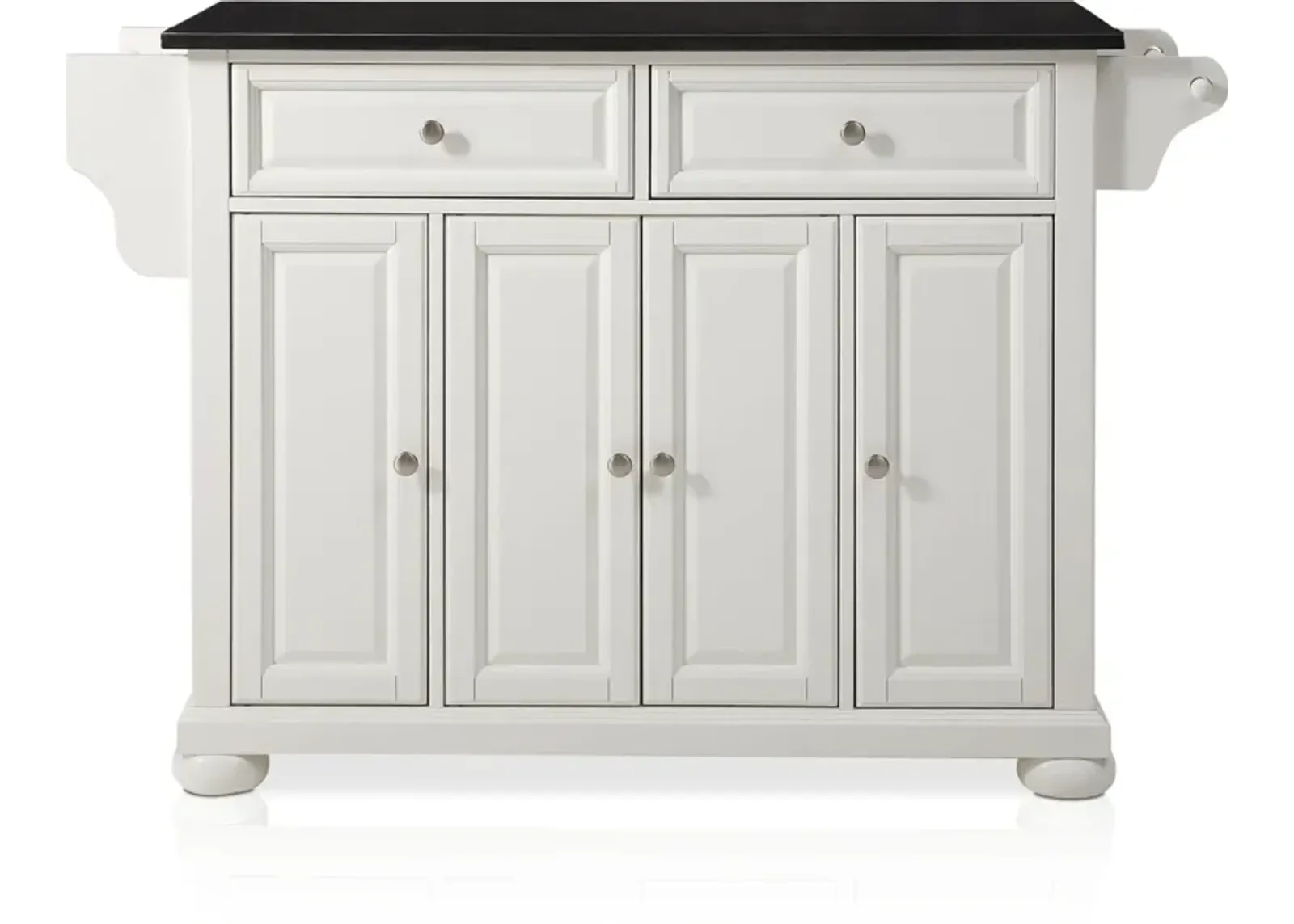 Alina Kitchen Island - White/Black Granite Top