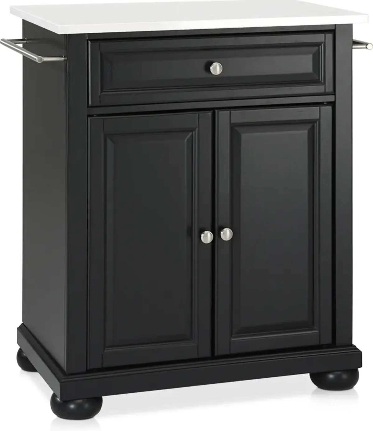 Alina Small Kitchen Island - Black/White Granite Top