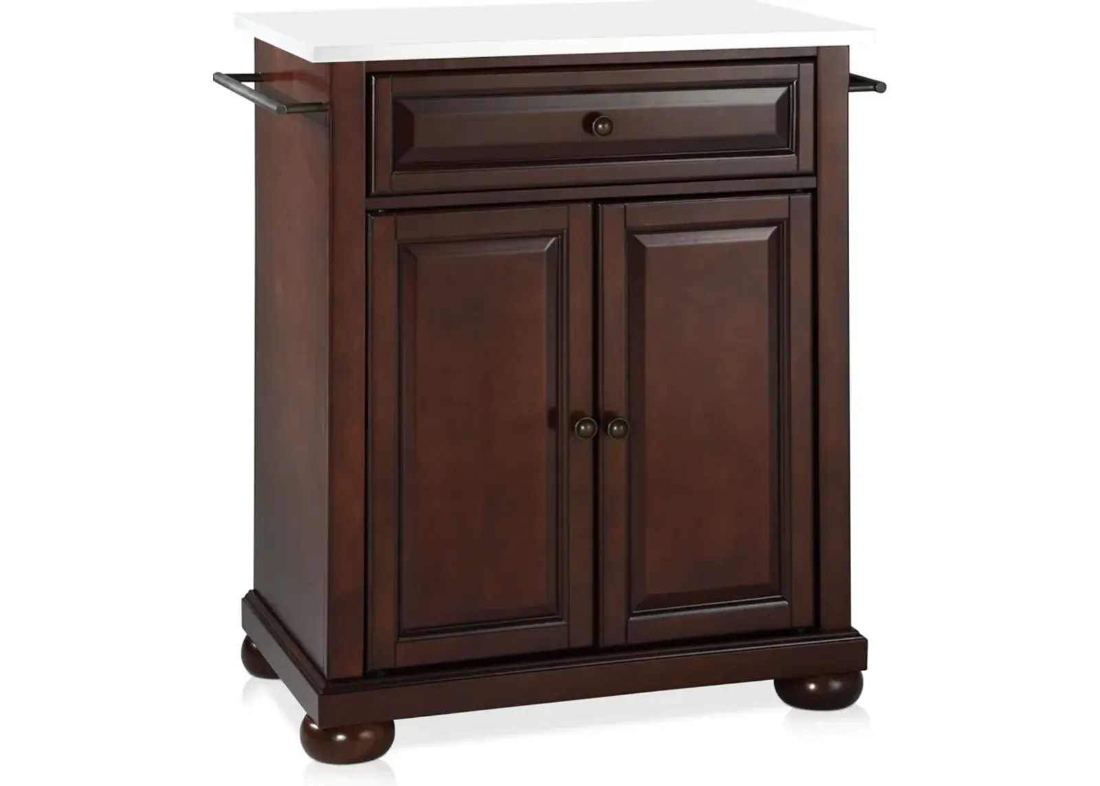 Alina Small Kitchen Island - Mahogany/White Granite Top