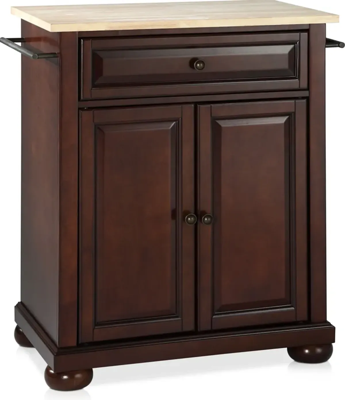 Alina Small Kitchen Island - Mahogany/Wood Top