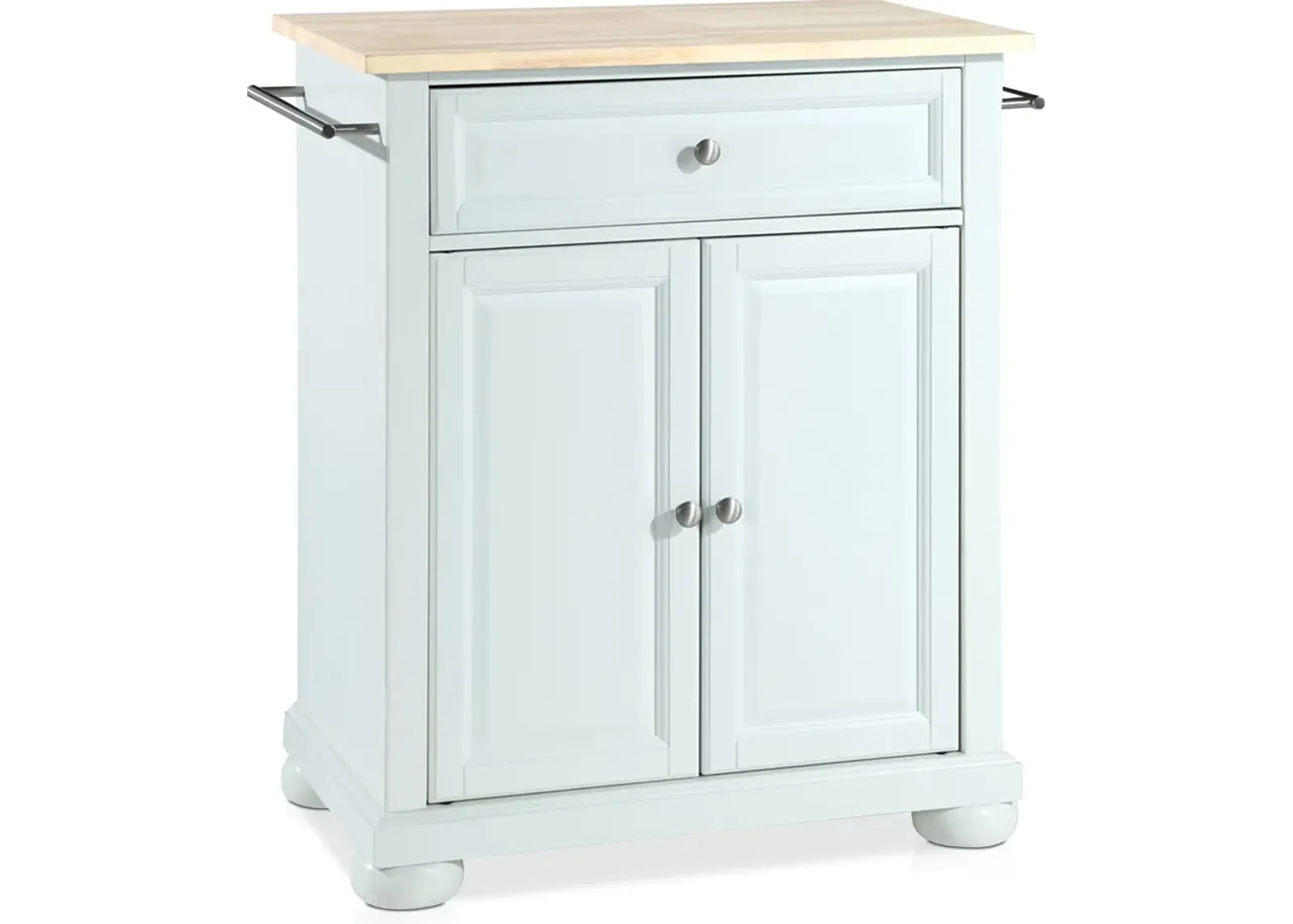 Alina Small Kitchen Island - White/Wood Top