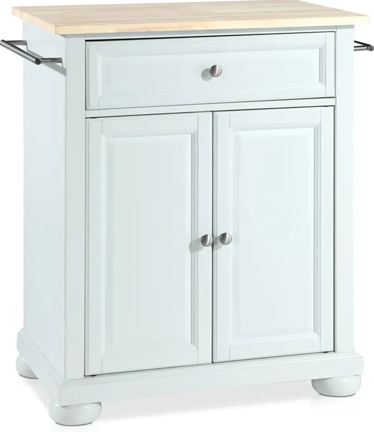 Alina Small Kitchen Island - White/Wood Top