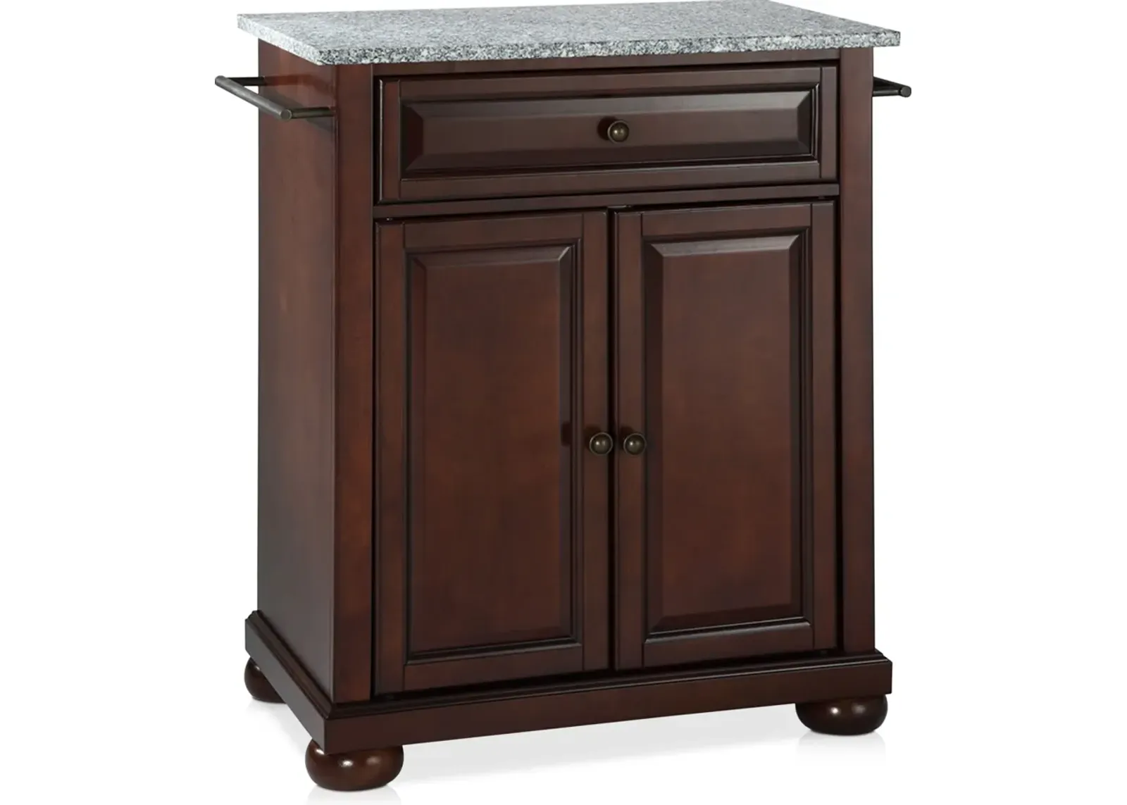 Alina Small Kitchen Island - Mahogany/Gray Granite Top