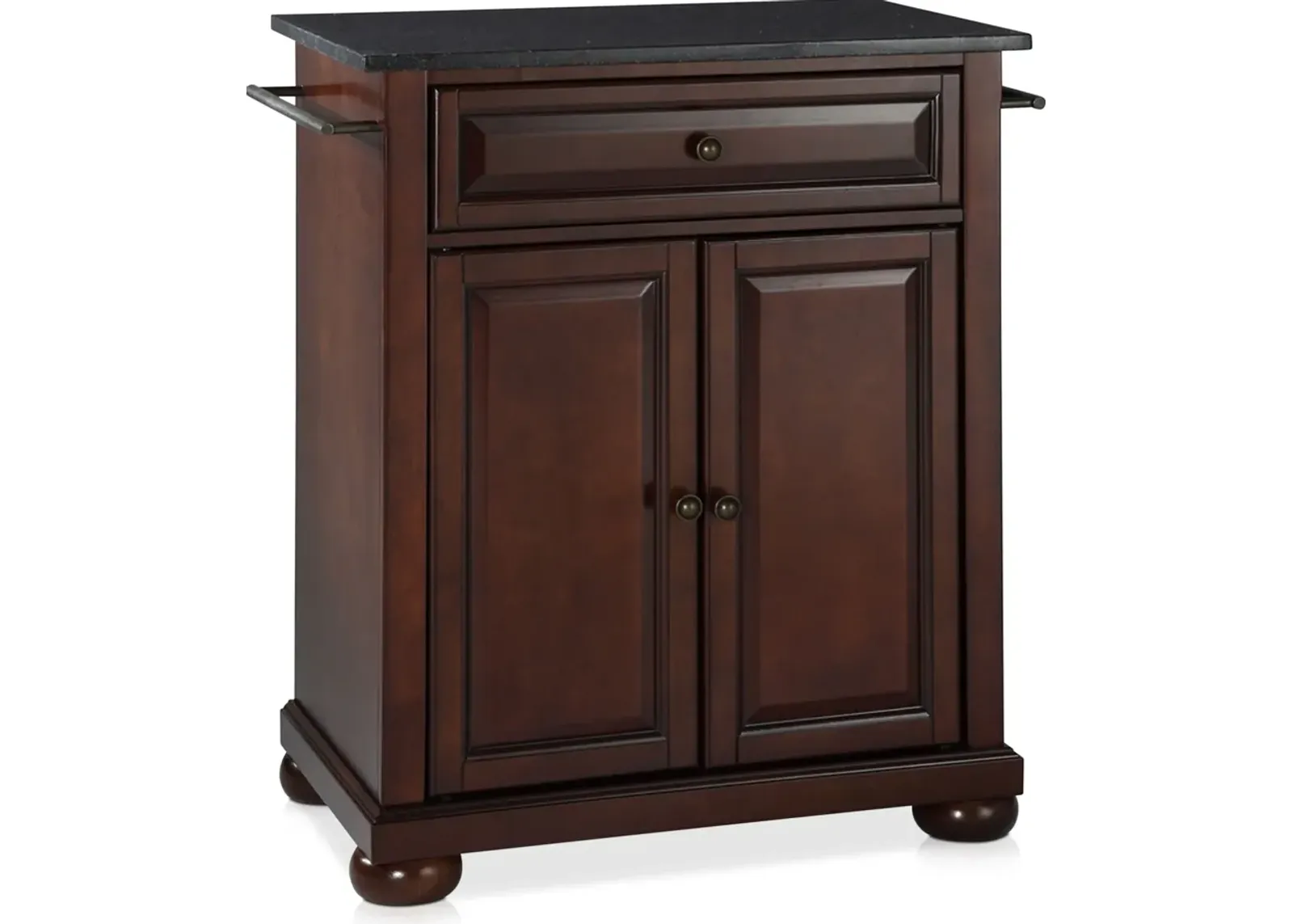 Alina Small Kitchen Island - Mahogany/Black Granite Top