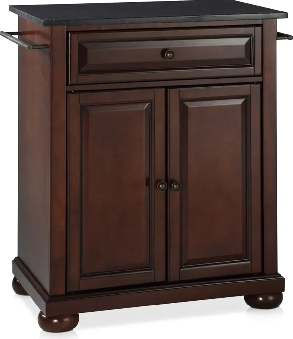 Alina Small Kitchen Island - Mahogany/Black Granite Top