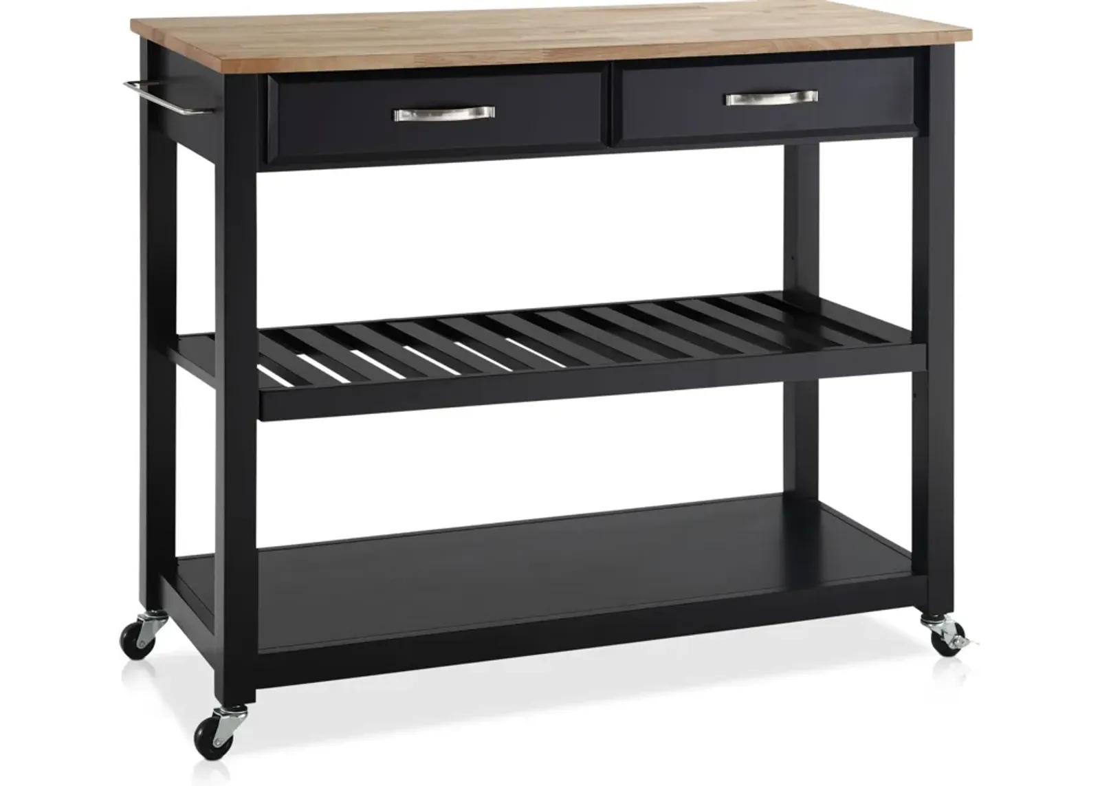 Elias Kitchen Cart - Black/Wood Top