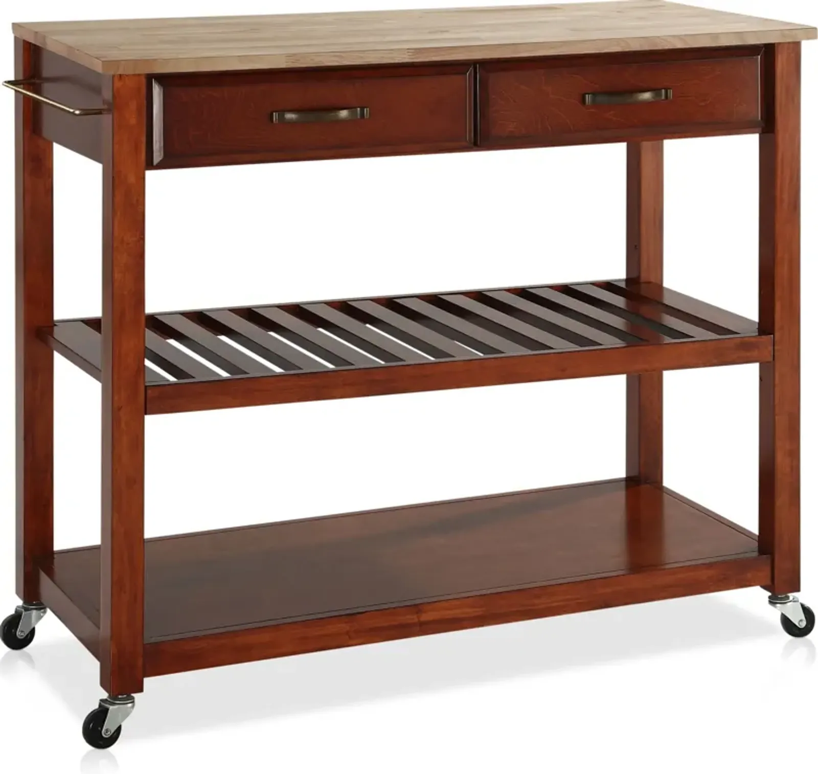 Elias Kitchen Cart  - Cherry/Wood Top