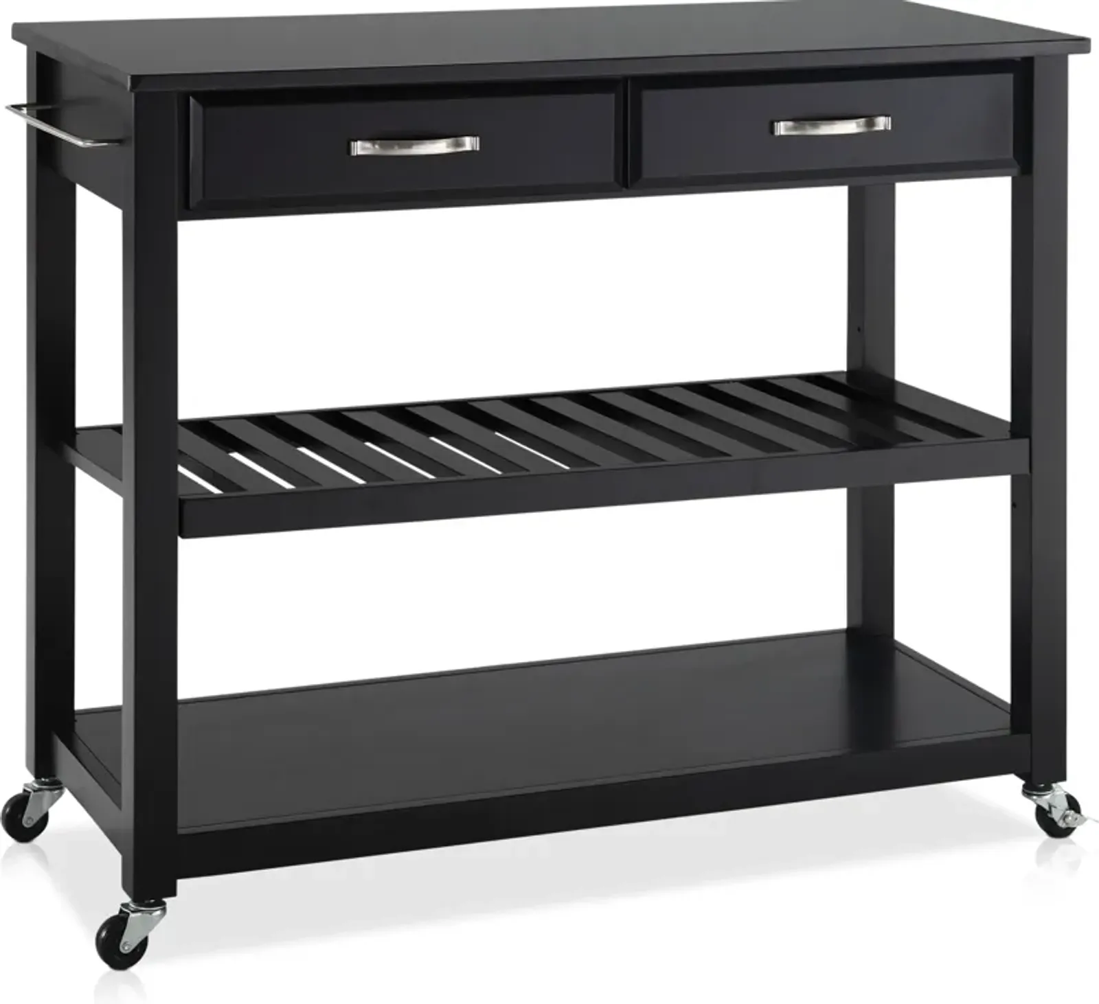 Elias Kitchen Cart - Black/Black Granite Top