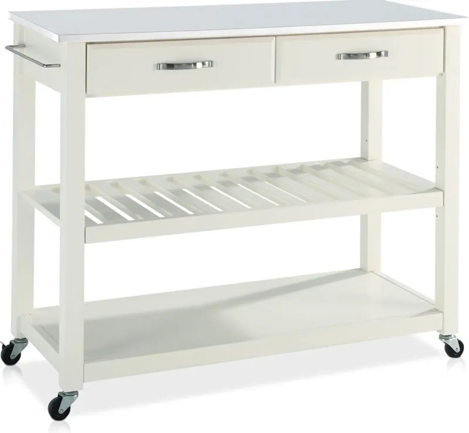 Elias Kitchen Cart  - White/White Granite Top