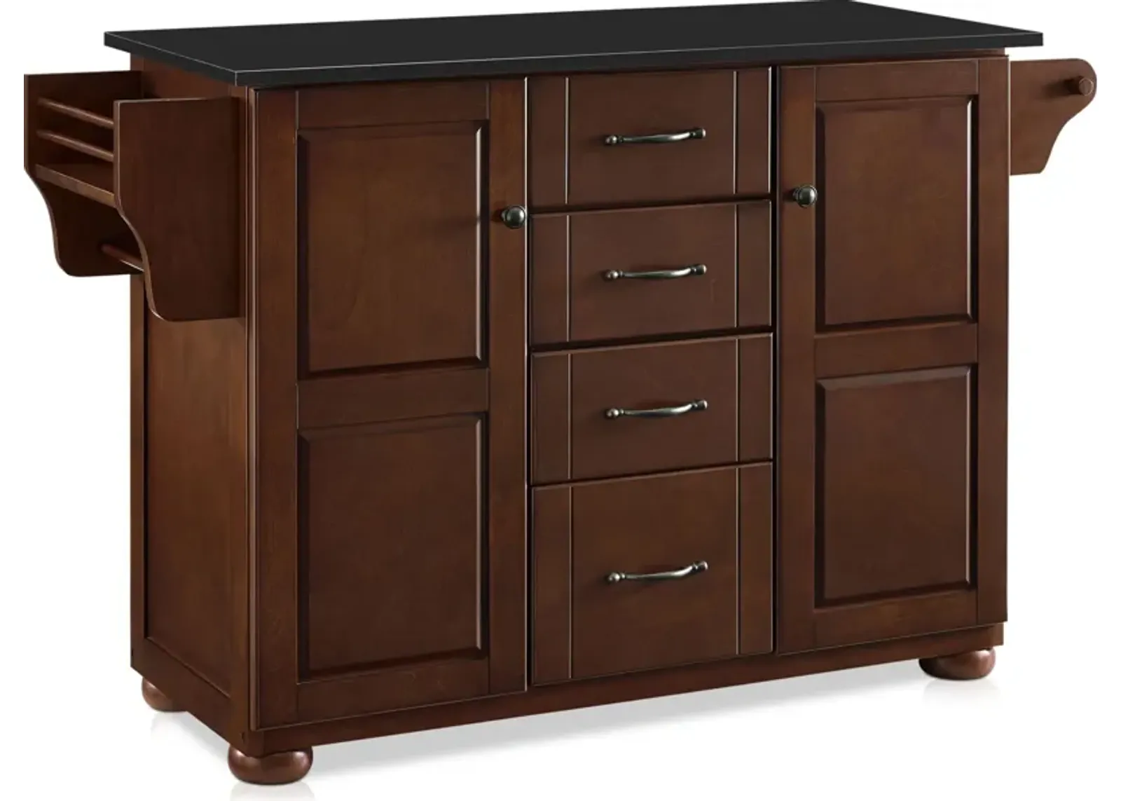 Ruth Kitchen Island - Mahogany/Black Granite Top