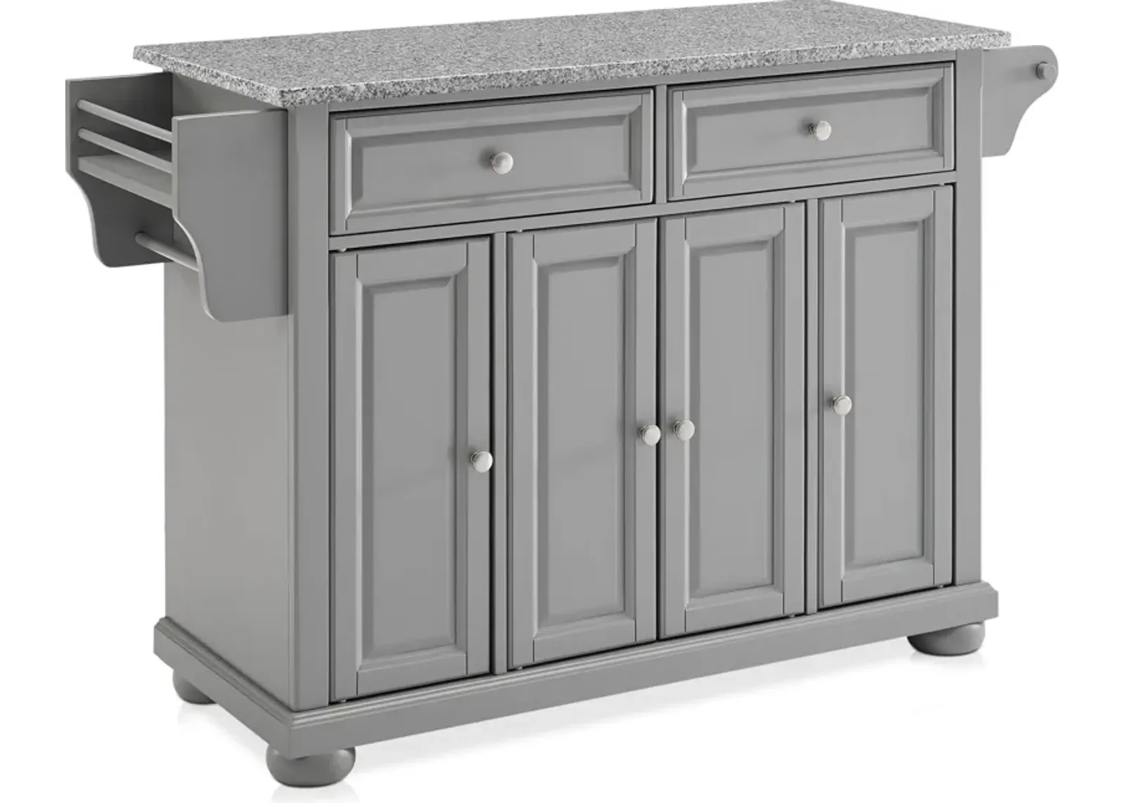 Alina Kitchen Island - Gray/Gray Granite Top