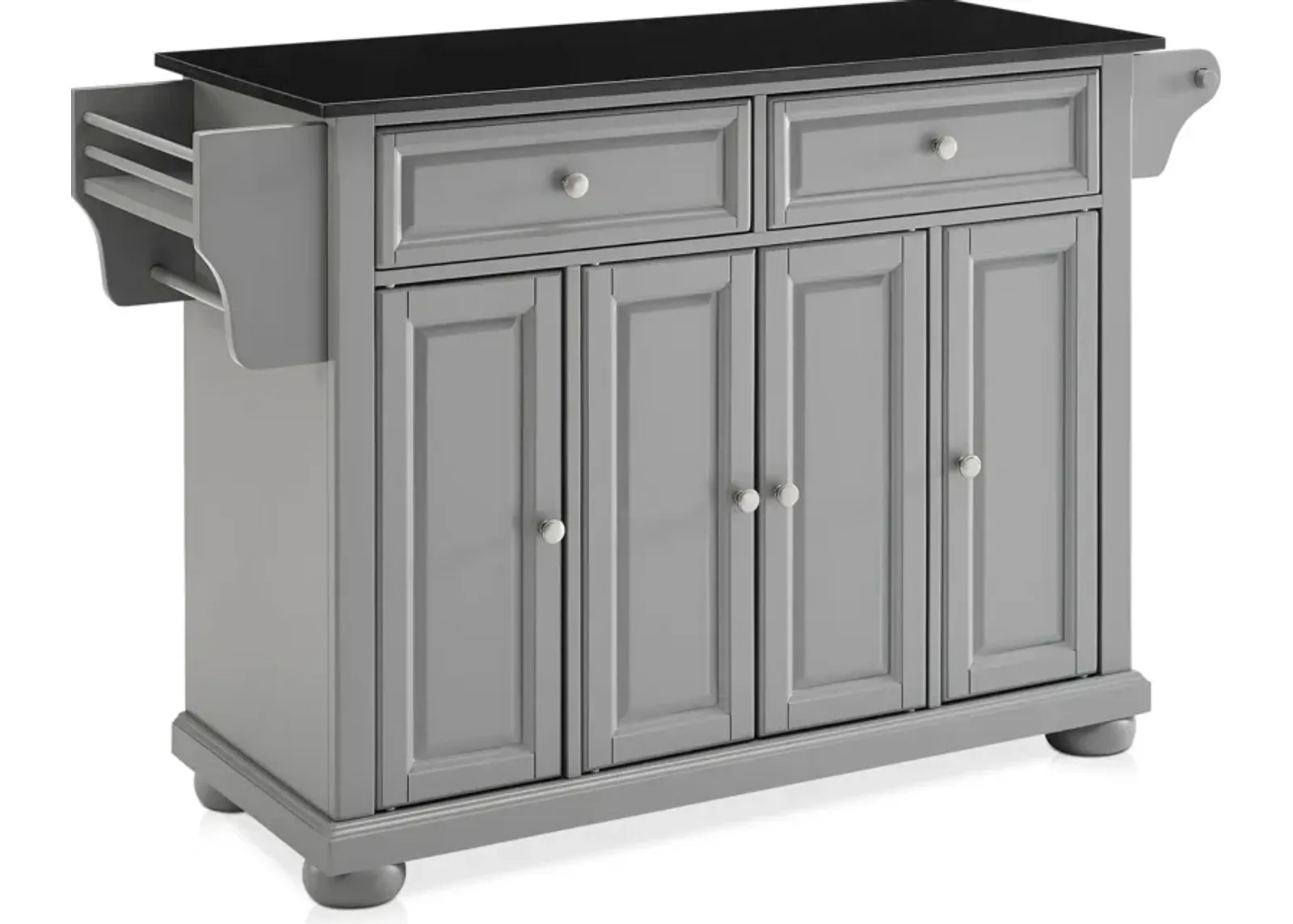 Alina Kitchen Island - Gray/Black Granite Top