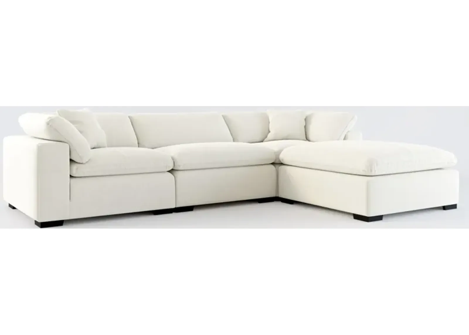 Plush Core Comfort 3-Piece Sofa and Ottoman - Anders Ivory