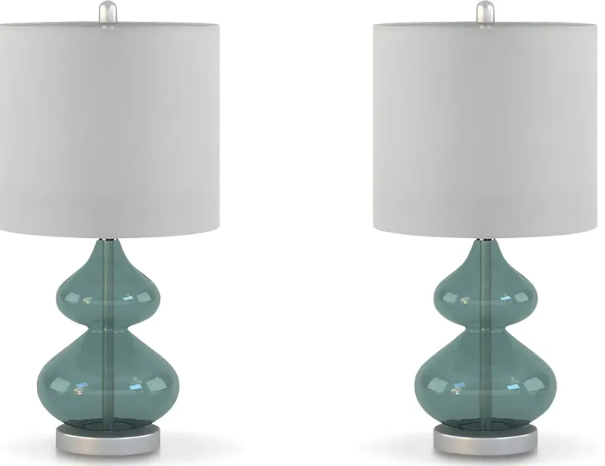 Irvine 25" Table Lamp Set - Blue