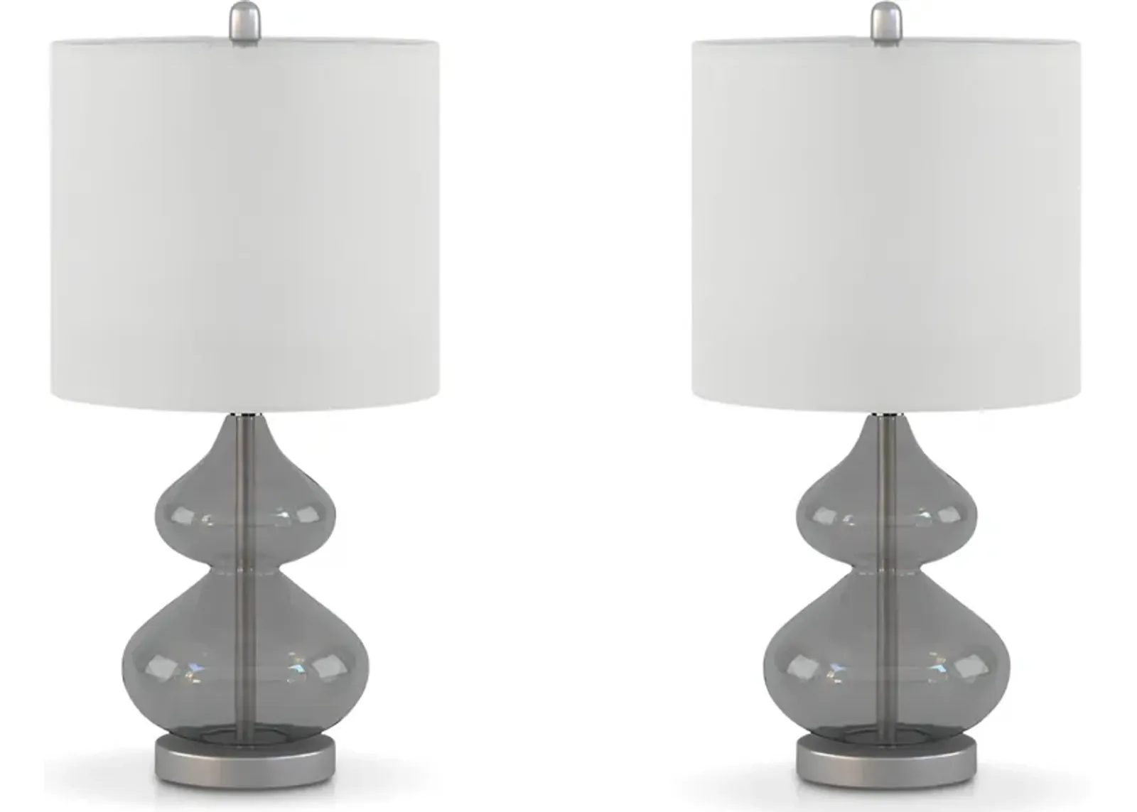 Irvine 25" Table Lamp Set - Gray