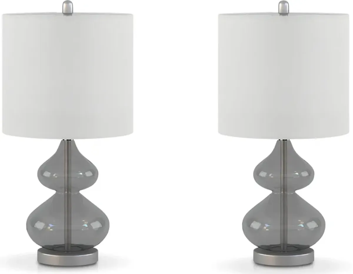 Irvine 25" Table Lamp Set - Gray