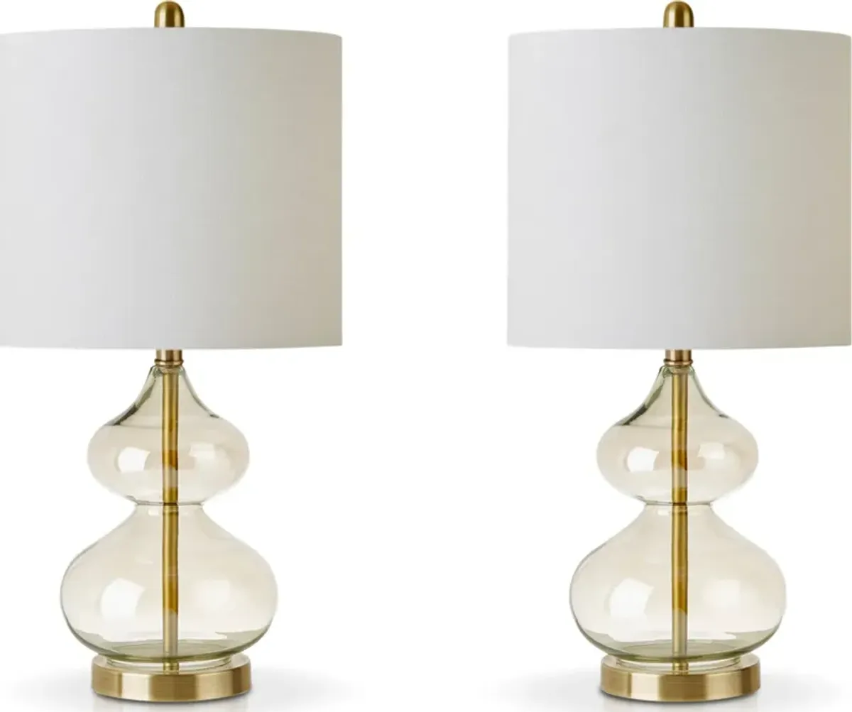 Irvine 25" Table Lamp Set - Gold