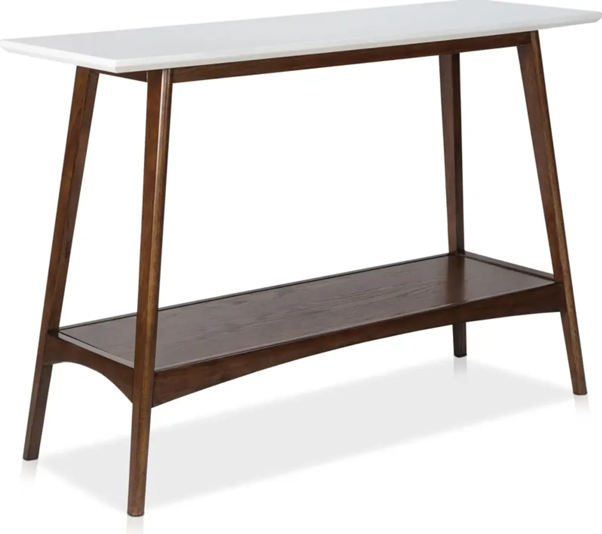 Copa Console Table - White/Pecan | Furniture.com