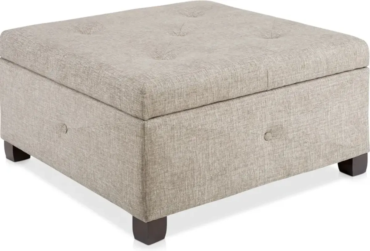 Perris Storage Ottoman - Sand