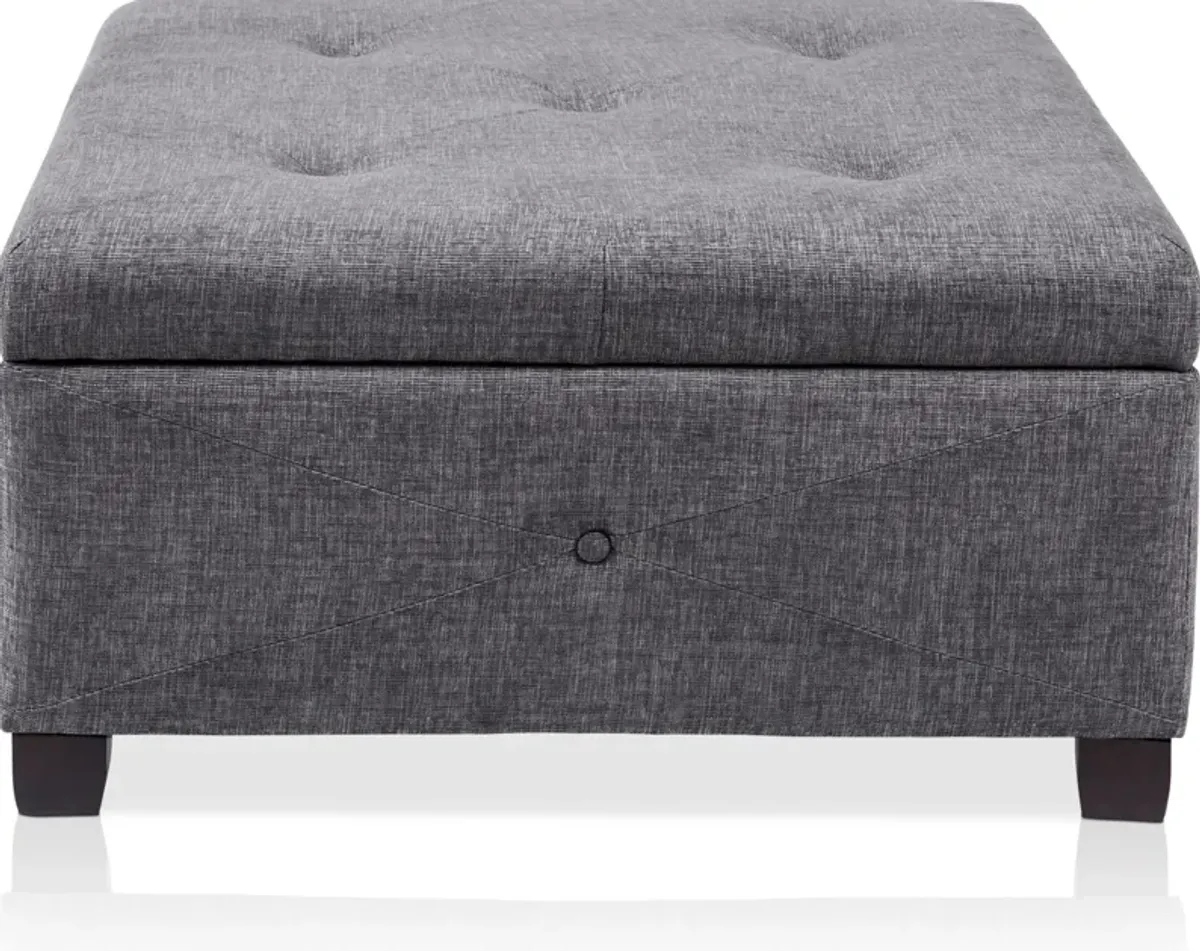 Perris Storage Ottoman - Charcoal