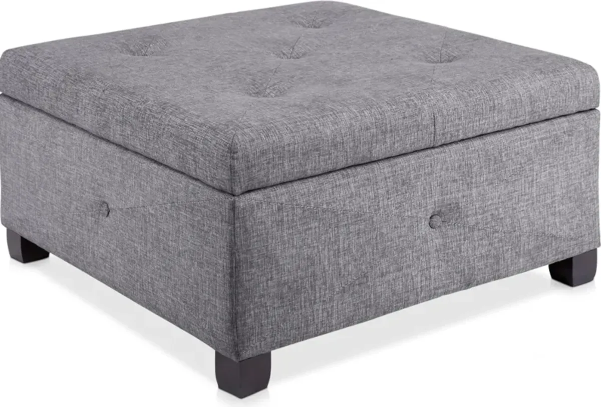 Perris Storage Ottoman - Charcoal