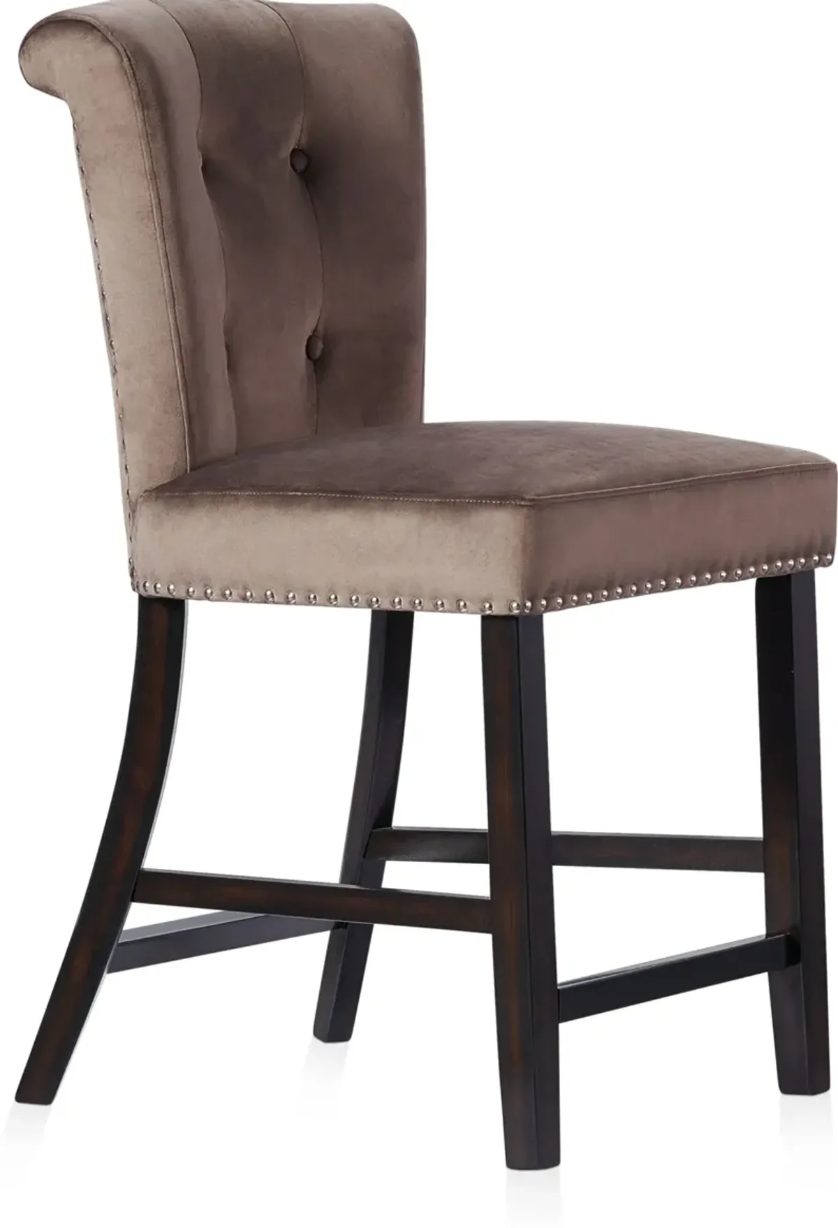Phoebe Counter-Height Stool - Taupe Velvet