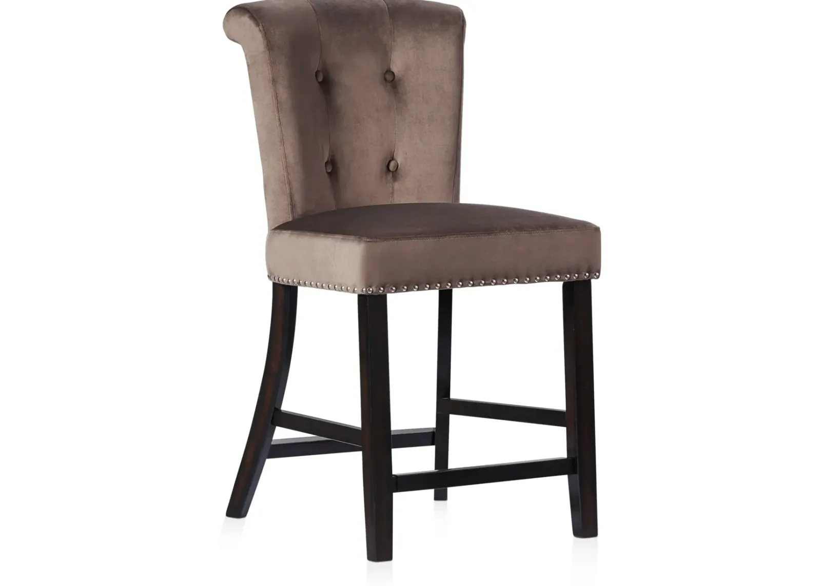 Phoebe Counter-Height Stool - Taupe Velvet