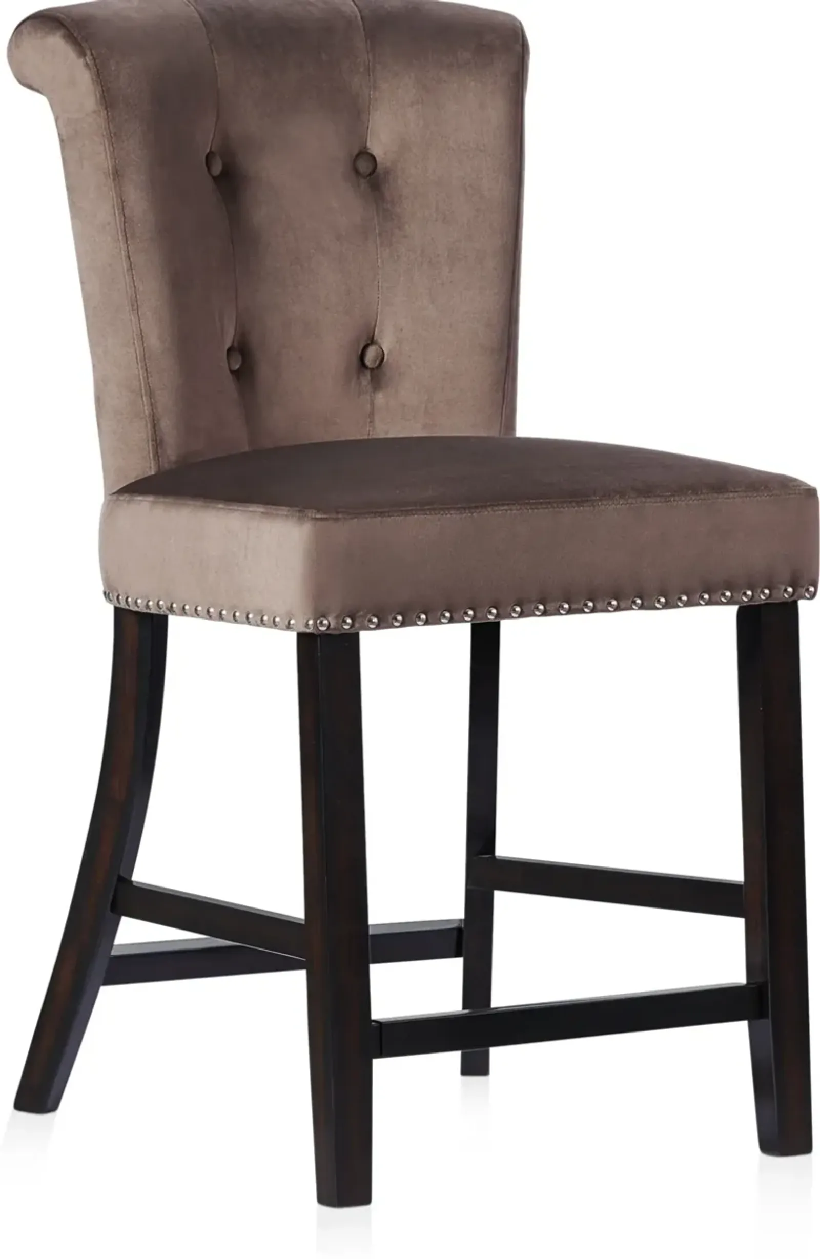 Phoebe Counter-Height Stool - Taupe Velvet