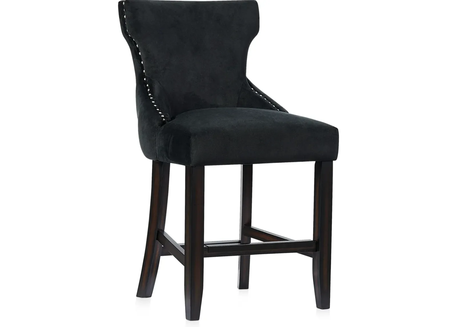 Stella Counter-Height Stool - Black Velvet