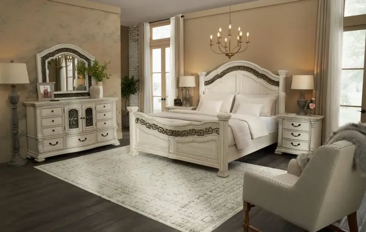 Tuscany King Panel Bed - Alabaster