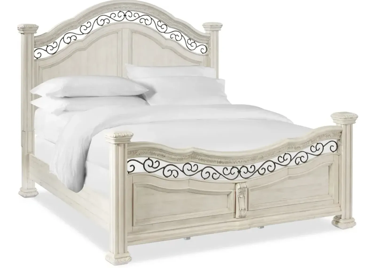 Tuscany King Panel Bed - Alabaster