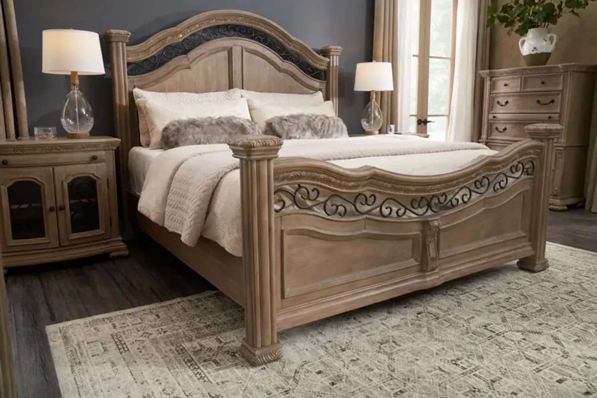 Tuscany Queen Panel Bed - Taupe