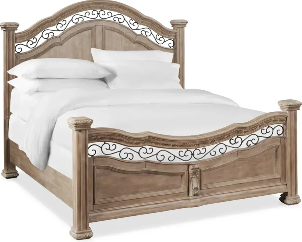 Tuscany Queen Panel Bed - Taupe