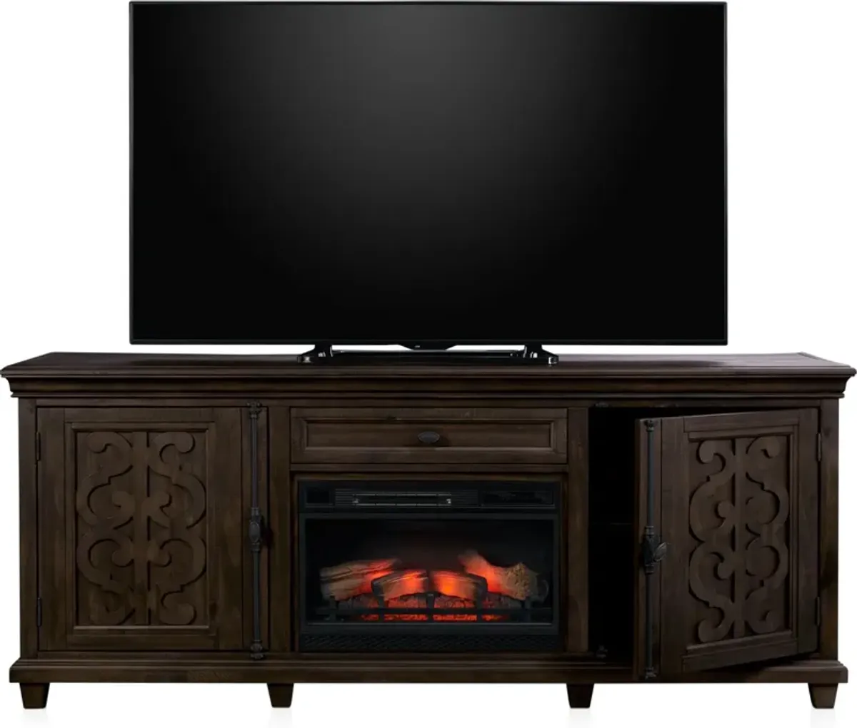 Charthouse 84" Fireplace TV Stand - Charcoal