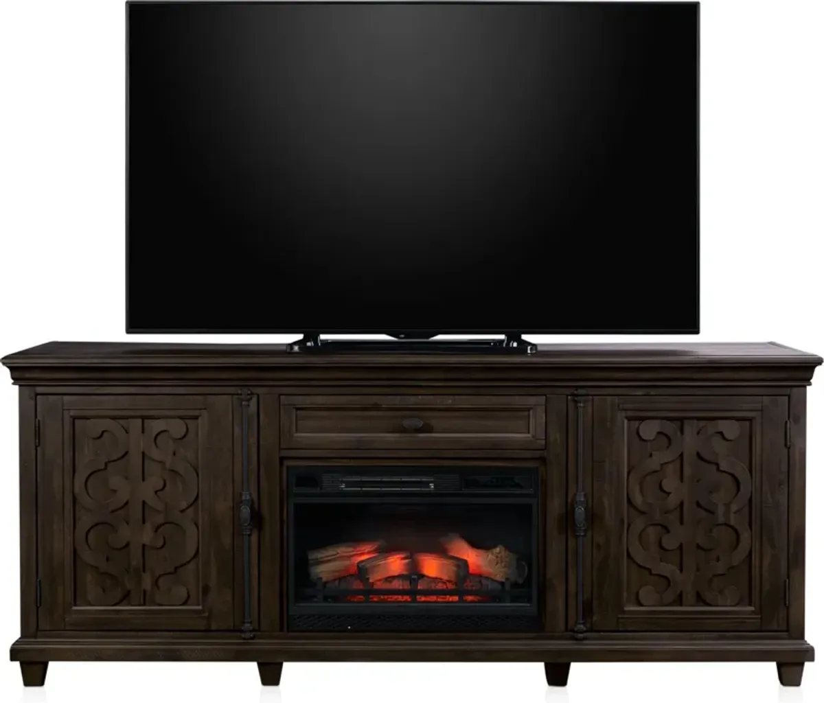 Charthouse 84" Fireplace TV Stand - Charcoal