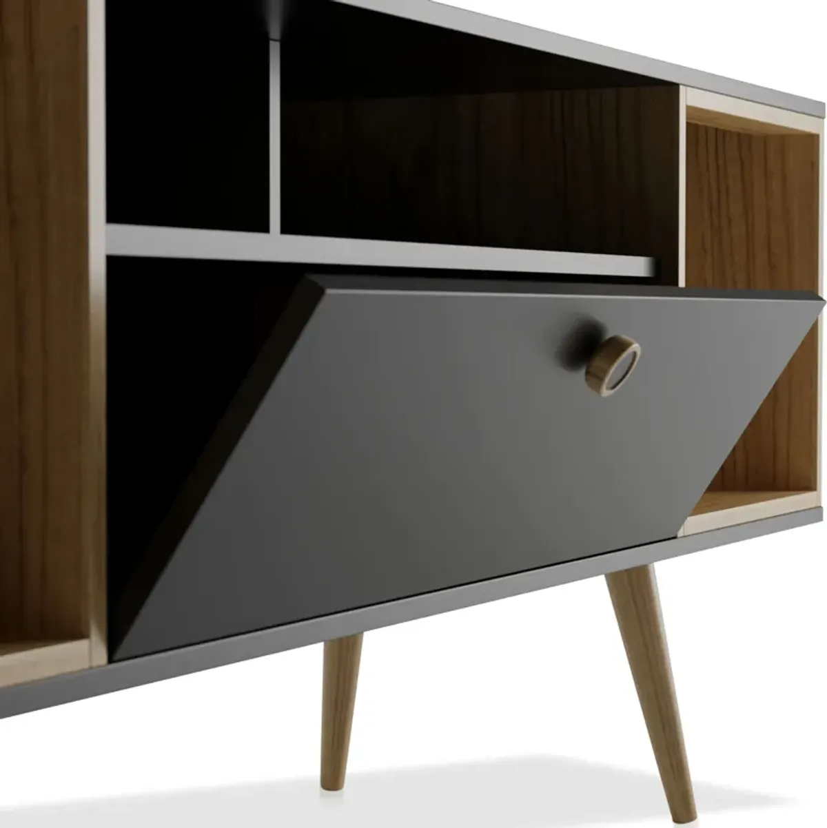 Belgrade 63" TV Stand - Black/Cinnamon