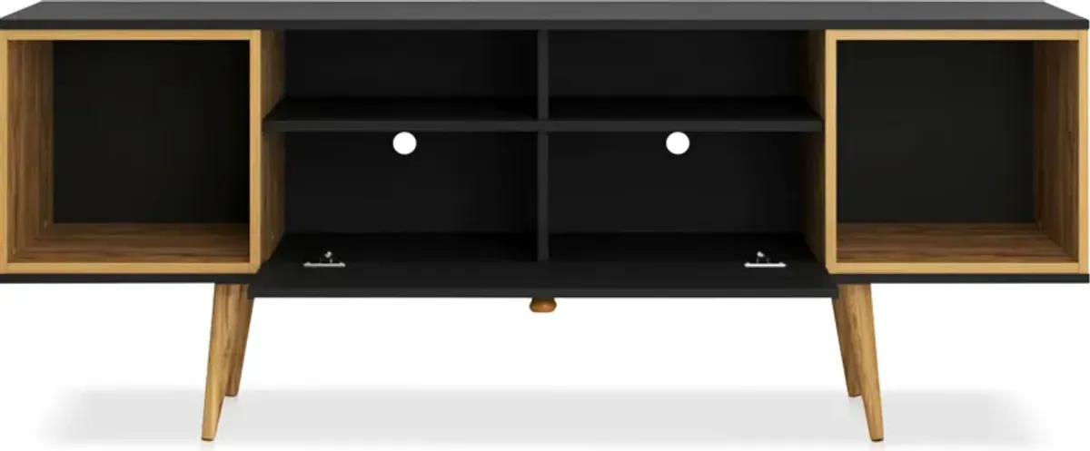 Belgrade 63" TV Stand - Black/Cinnamon