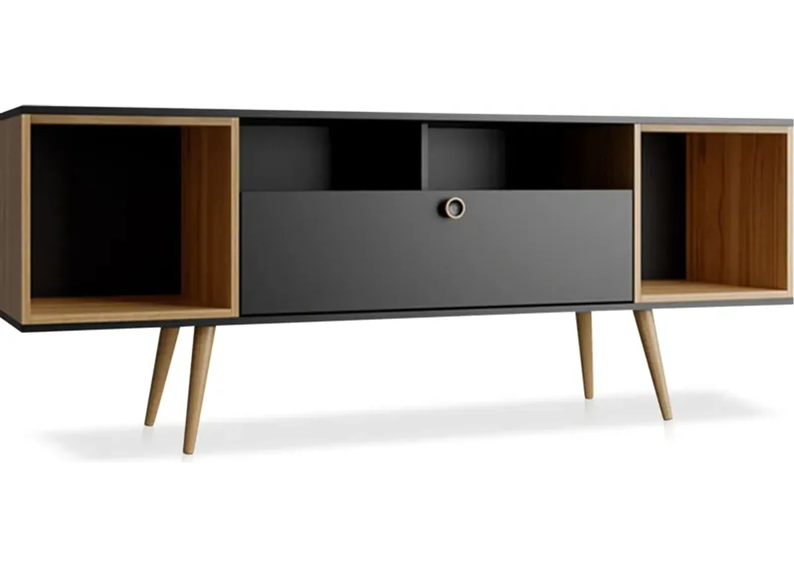 Belgrade 63" TV Stand - Black/Cinnamon