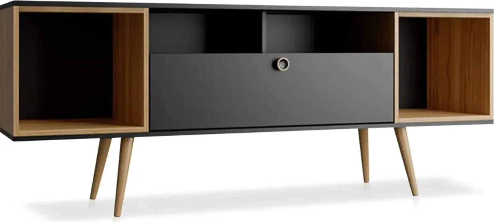 Belgrade 63" TV Stand - Black/Cinnamon