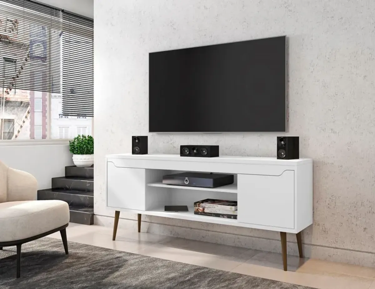 Columbia 63" TV Stand - White