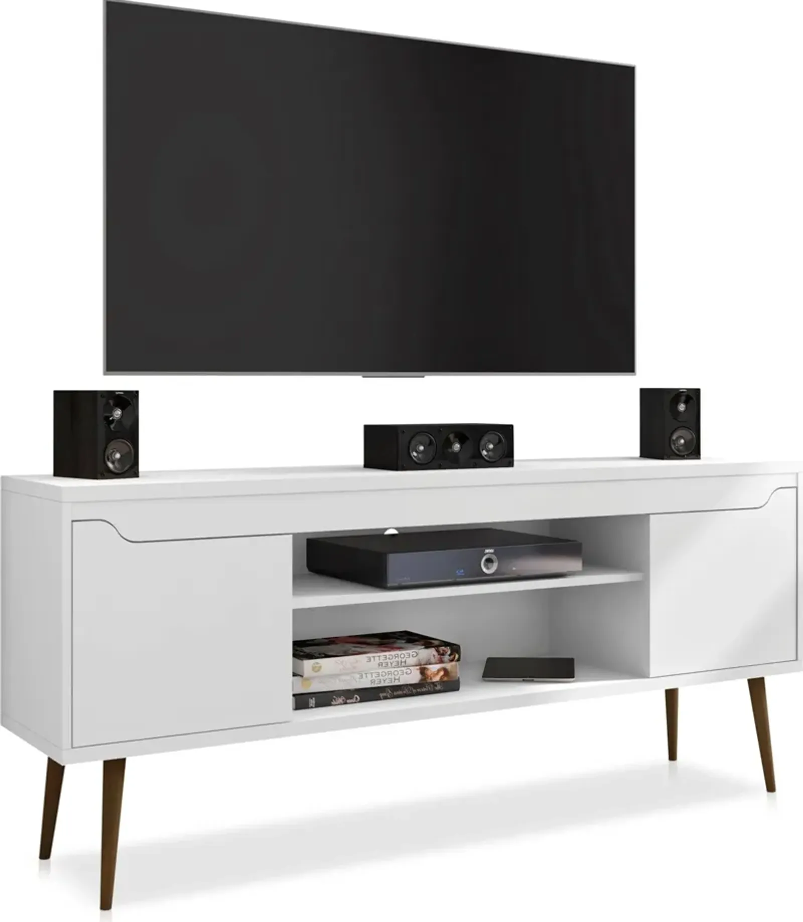 Columbia 63" TV Stand - White