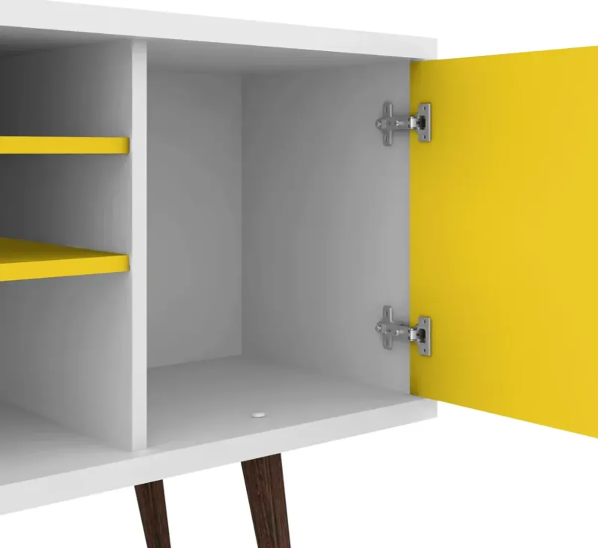 Webb 53" Mid-Century TV Stand - White/Yellow